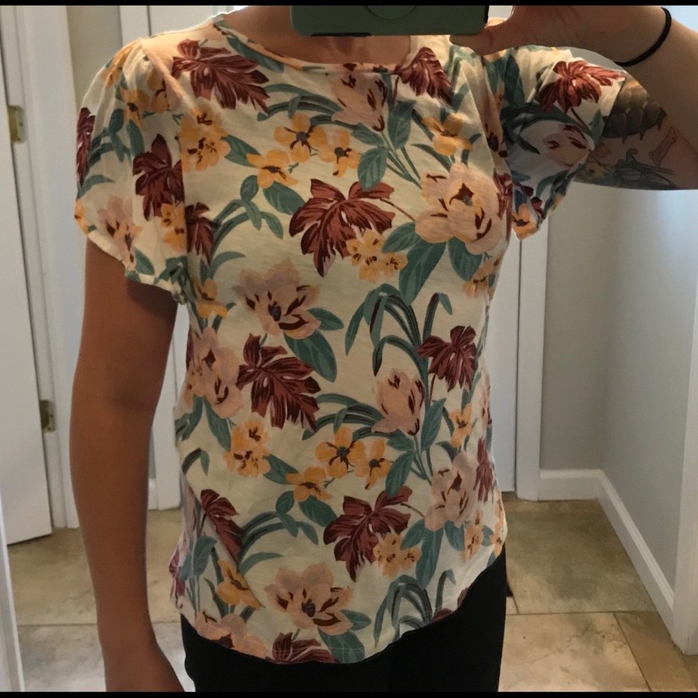 LOFT Vintage Soft tee floral design